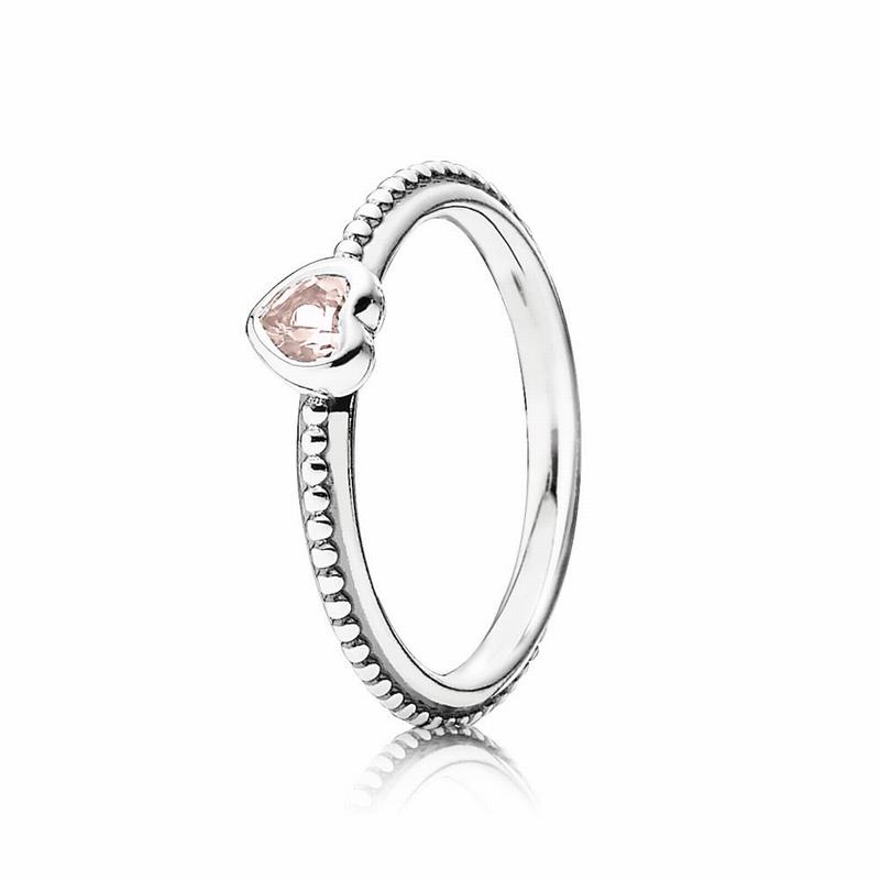 Pandora One Love Stackable Ring - Sterling Silver/Pink/Synthetic Sapphire - Canada | WH1928YT